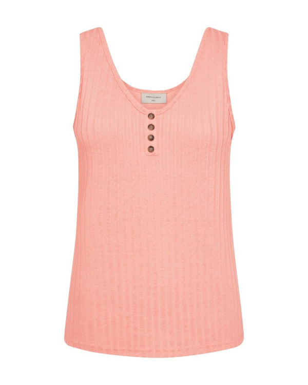 Free/Quent Solid rib vest top with buttons FQBASAC-TOP 201860
